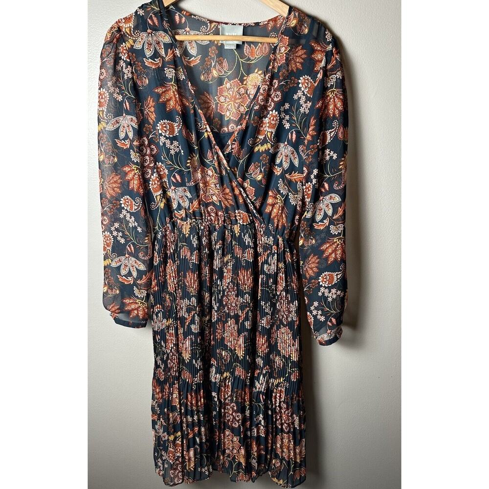 Maeve Anthropologie‎ Apulia Pleated Paisley Chiffon Midi Dress EUC